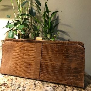 Palizzio Vintage 1960’s Lizard Leather Clutch/Purse